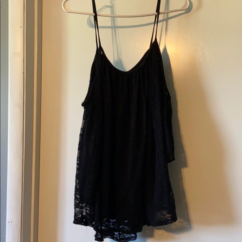 Cold shoulder lace top